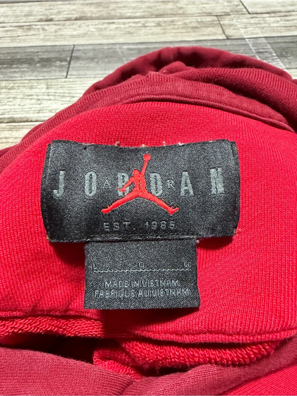 Jordan Air Jordan Hoodie Sweatshirt Men’s L Red Blue Pullover Pockets